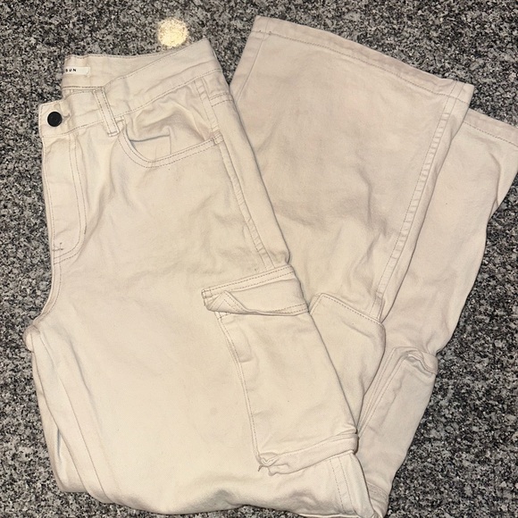 PacSun Denim - Pacsun Women's Cream Baggy Cargo Jeans Size 26